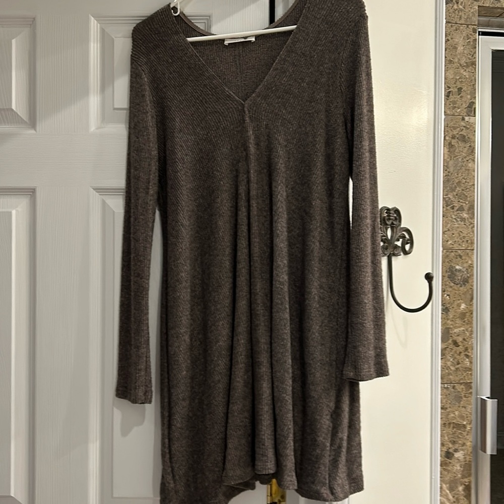 Brown dress rayon/ polyester